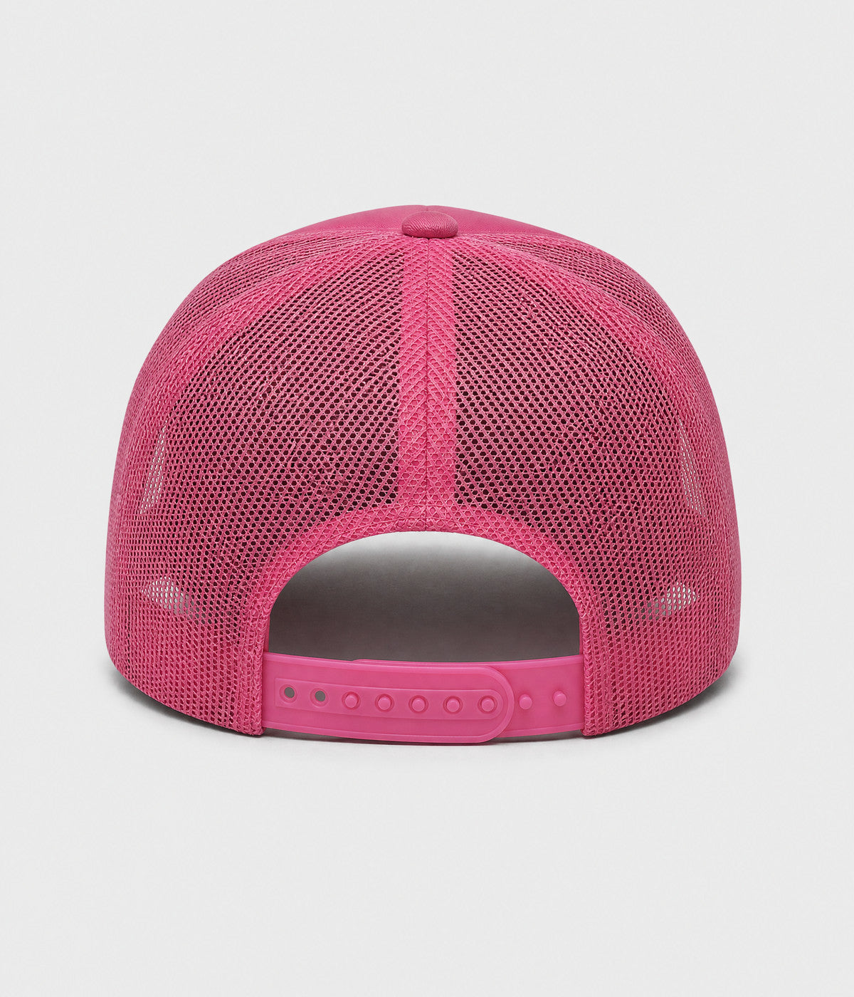 SUPPORT DAY DRINKING TRUCKER. foam-front mesh trucker cap in ROSE, back view