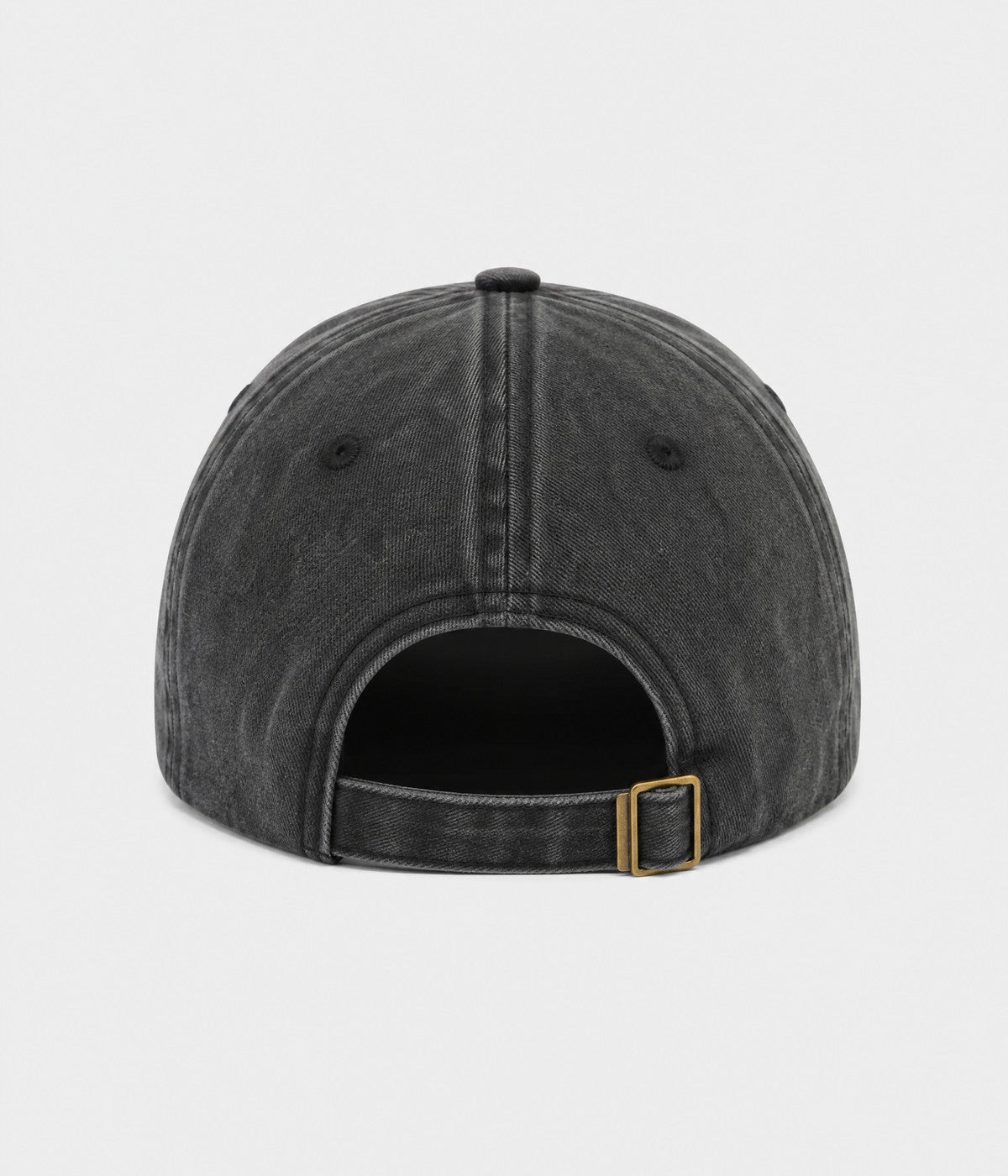 MILANO. washed cotton dad cap in BLACK, back view