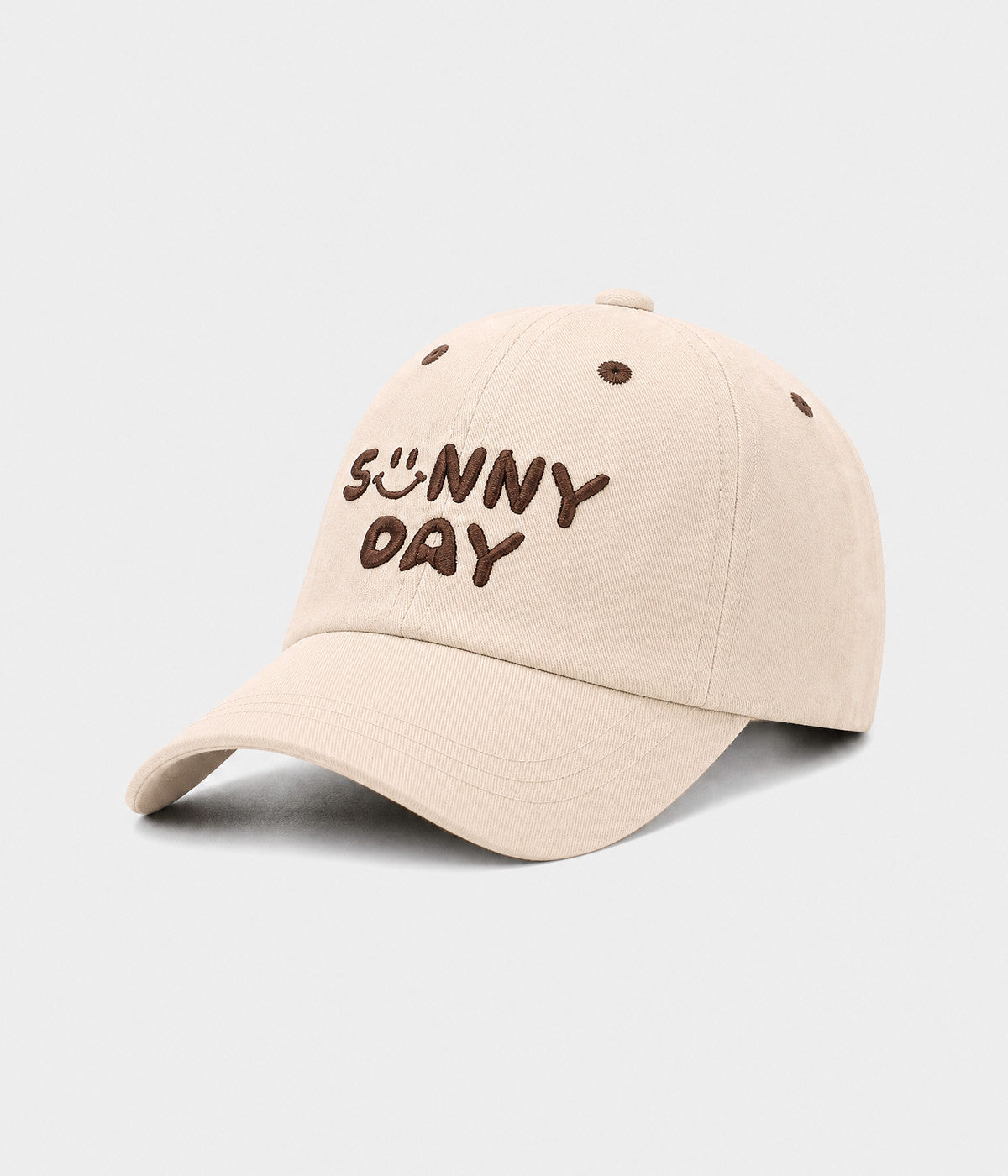 SUNNY DAY. cotton cap in beige, side view