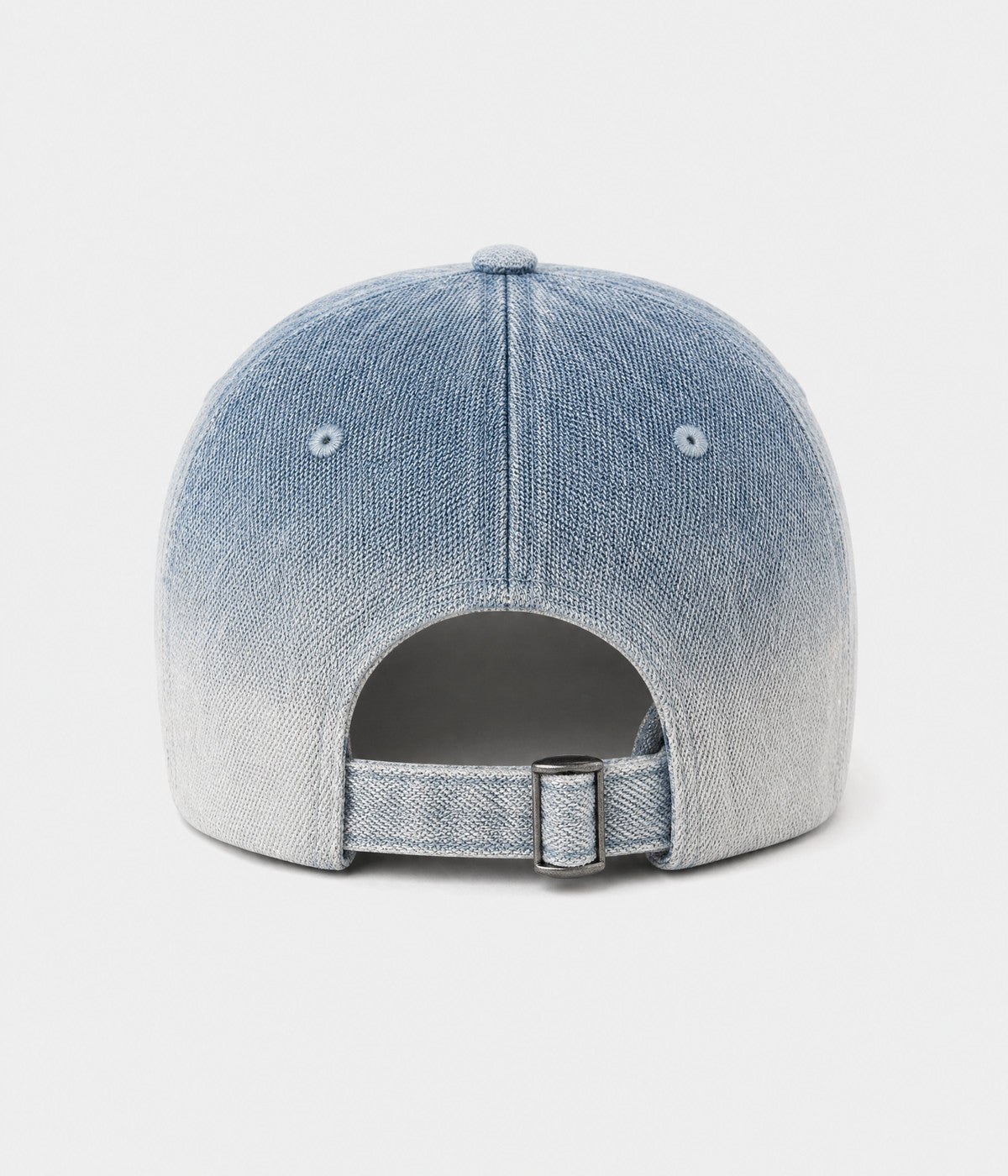 DENIM FADE. washed cotton cap in light blue, back view