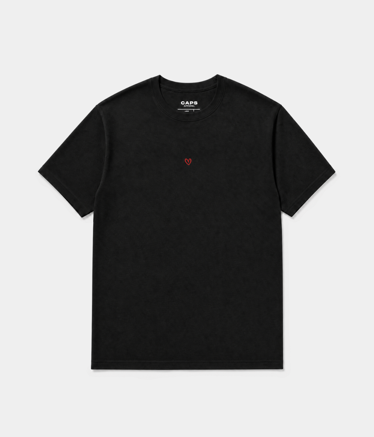 DRAWN HEART TEE.-CAPS