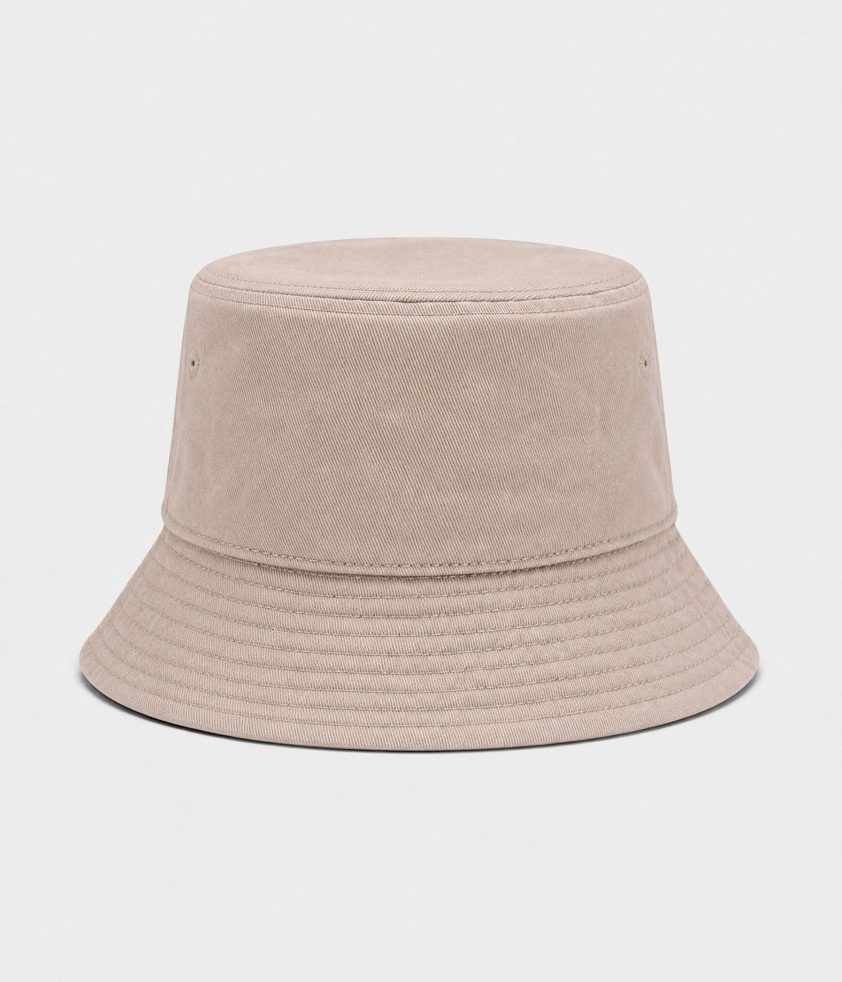 WASHED COTTON BUCKET. washed cotton bucket hat in khaki, front view