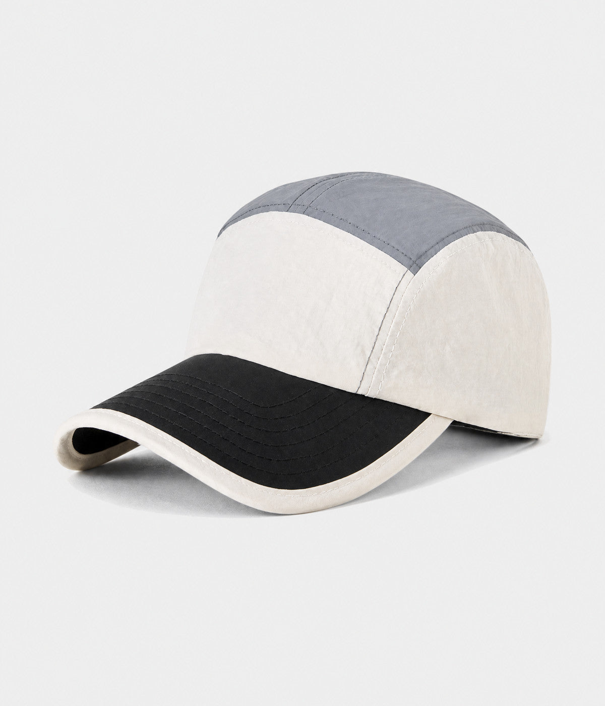 PATCHWORK CAMP. quick-dry patchwork cap in BEIGE, side view