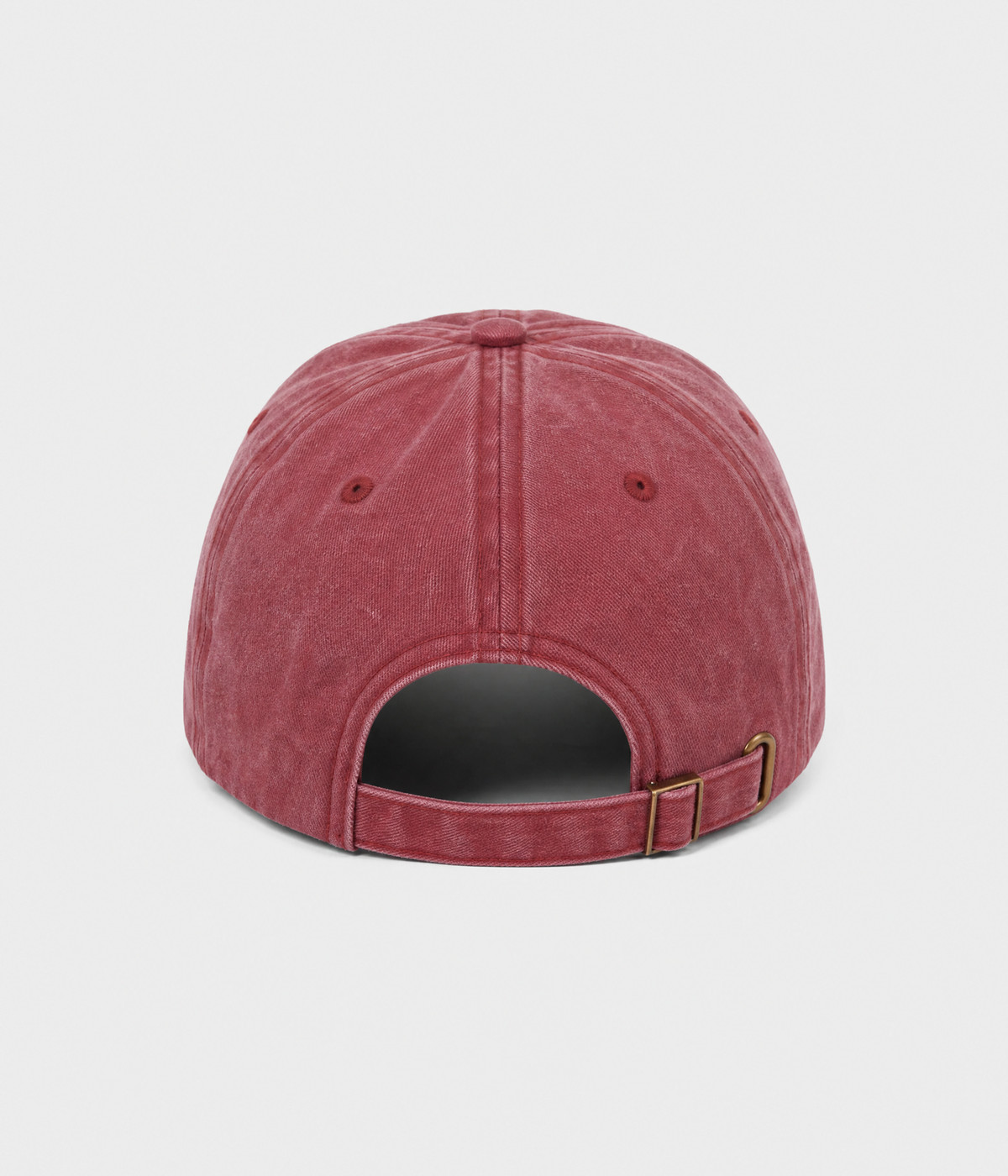 OVERSTIMULATED. washed cotton dad cap in red, back view