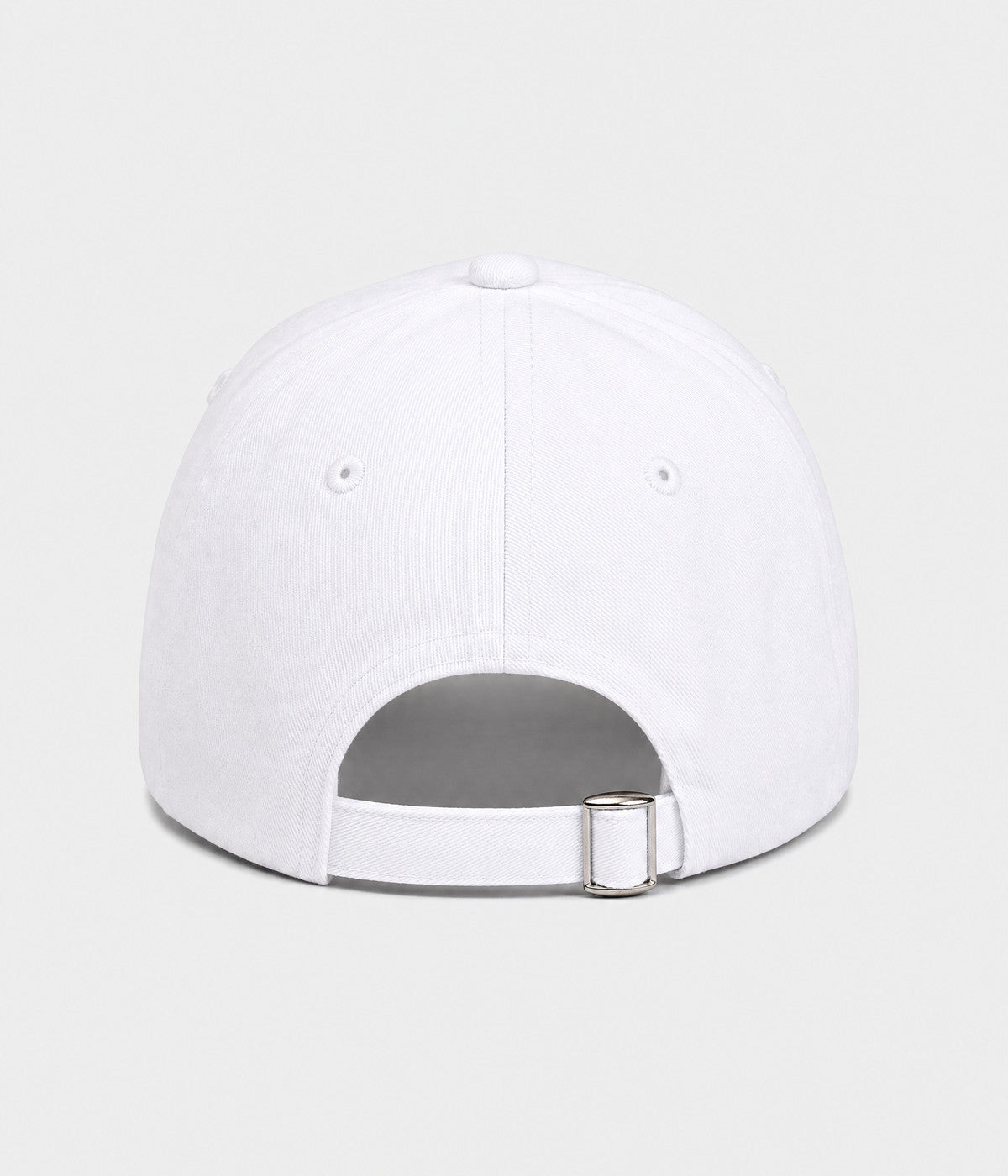 RIPPED COTTON. distressed cotton cap in white, back view
