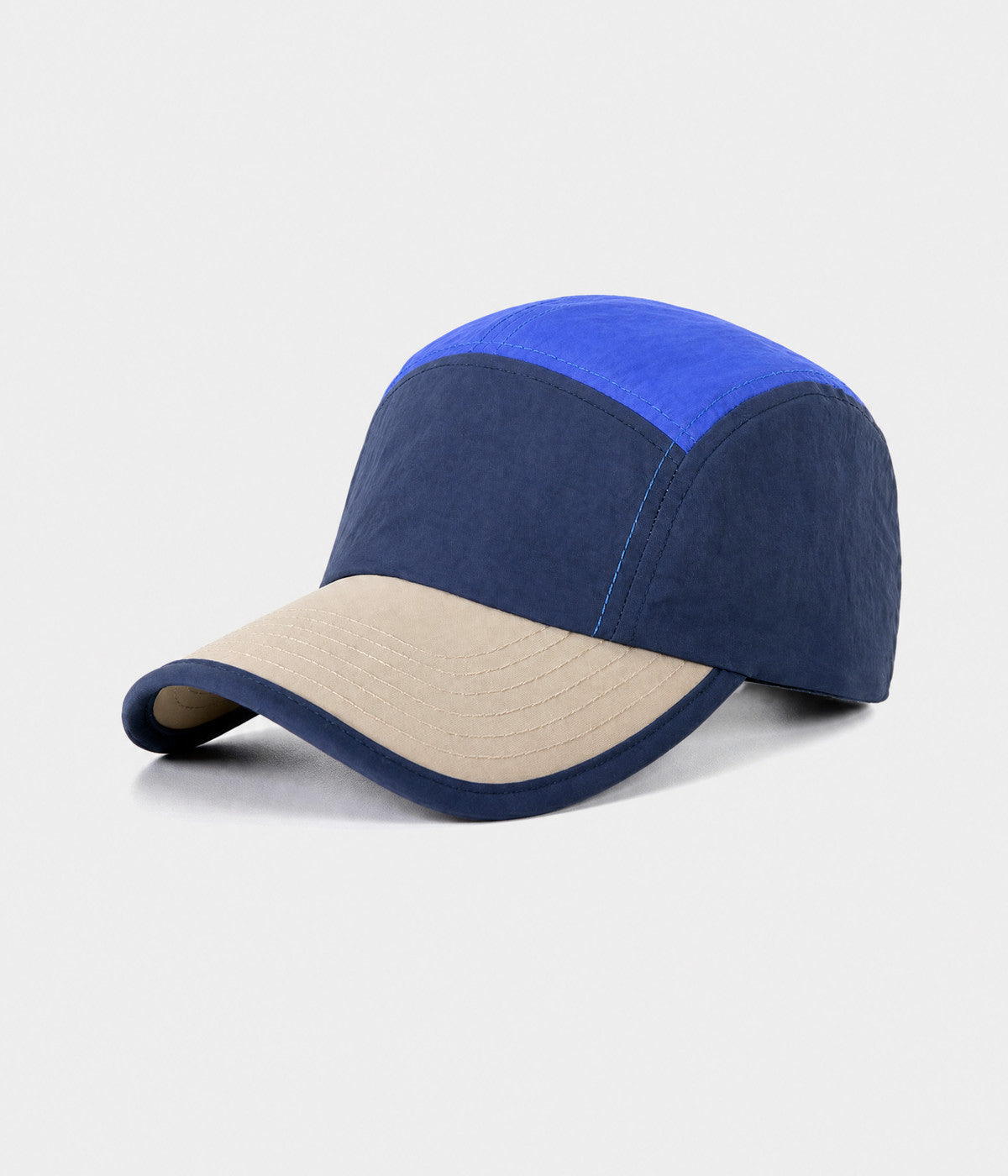 PATCHWORK CAMP. quick-dry patchwork cap in NAVY, side view