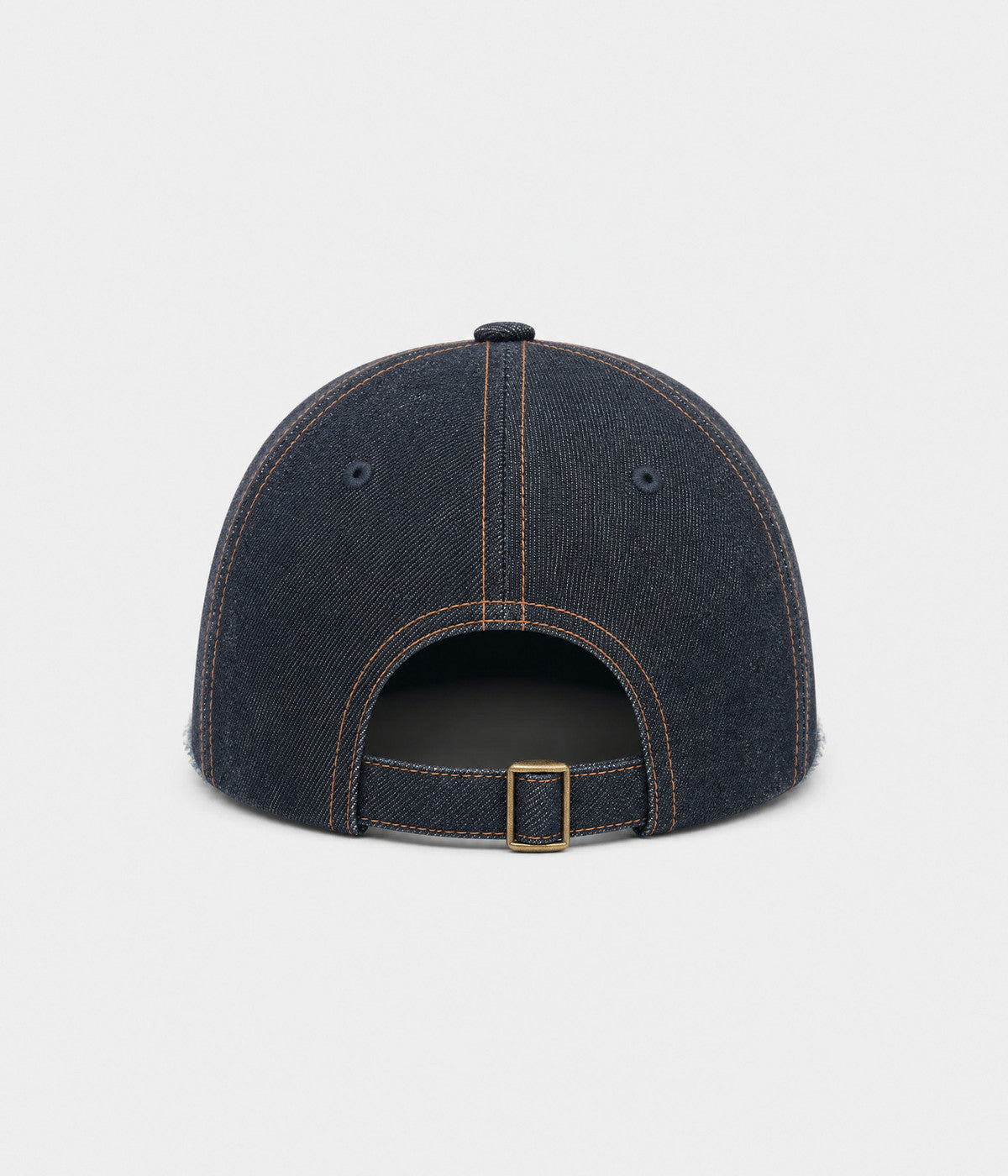 DENIM PLAID DADDY. washed denim cap in NAVY, back view