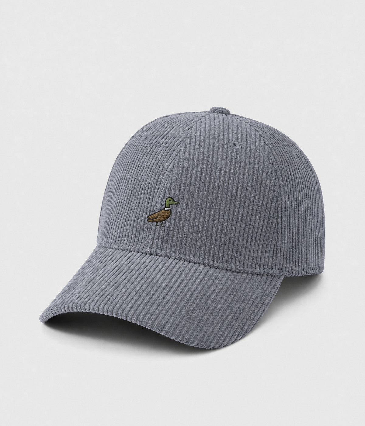 CORDUROY DUCK. cotton corduroy cap in GRAY, side view