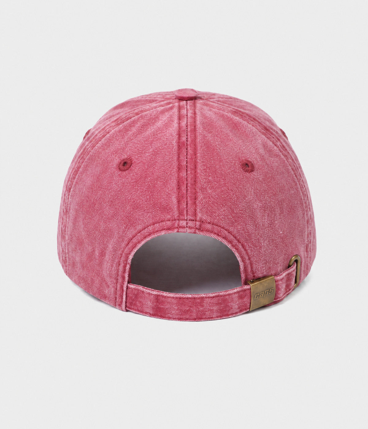 WASHED YES. washed cotton dad cap in RED, back view