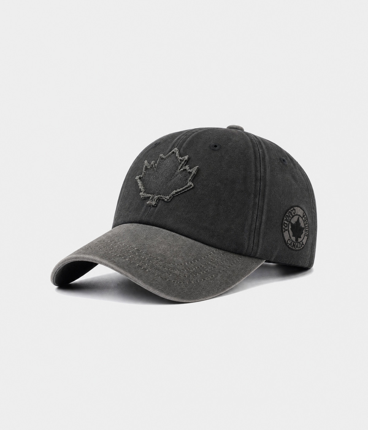 WASHED MAPLE PATCH. black gray side