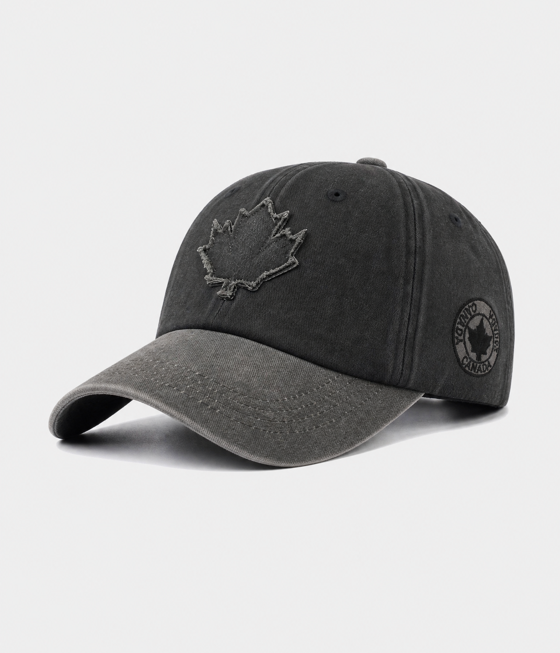 WASHED MAPLE PATCH. black gray side