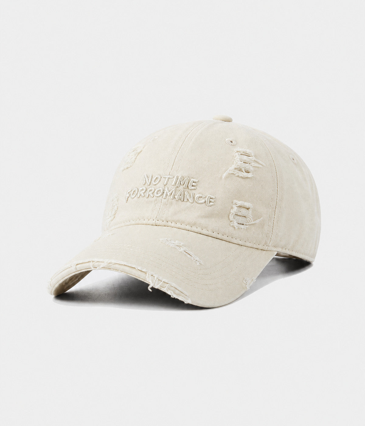 NO TIME FOR ROMANCE. washed cotton cap in BEIGE, side view