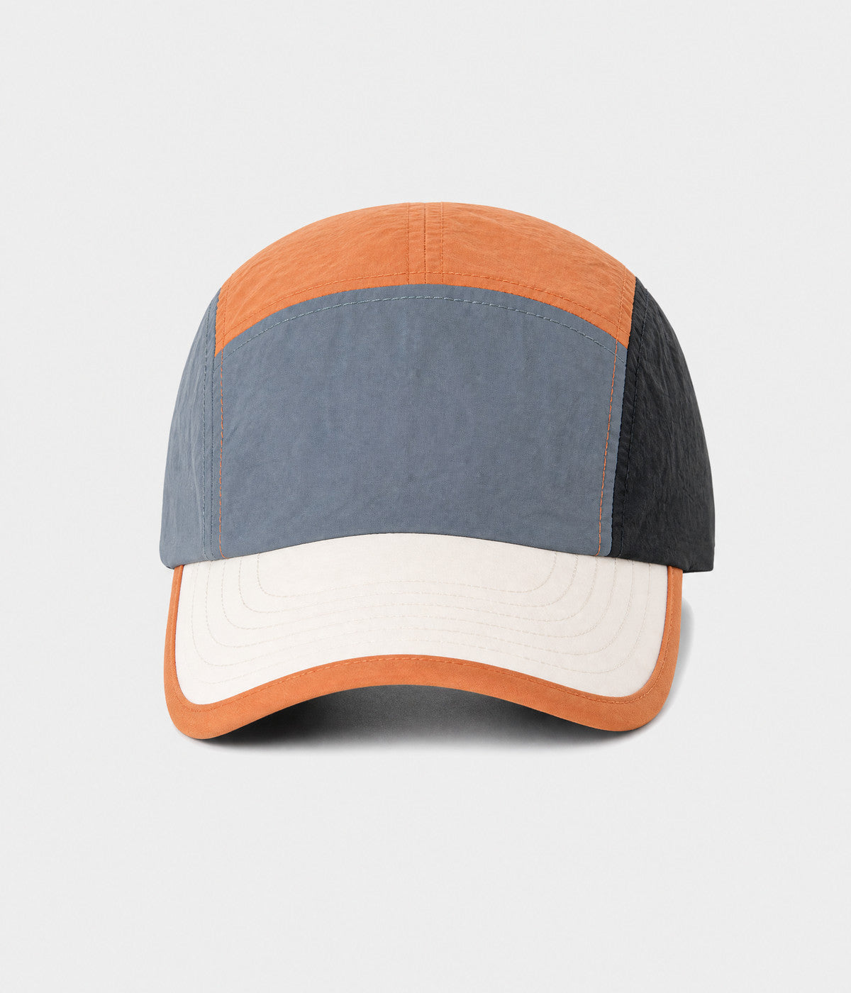 PATCHWORK CAMP. quick-dry patchwork cap in ORANGE, front view