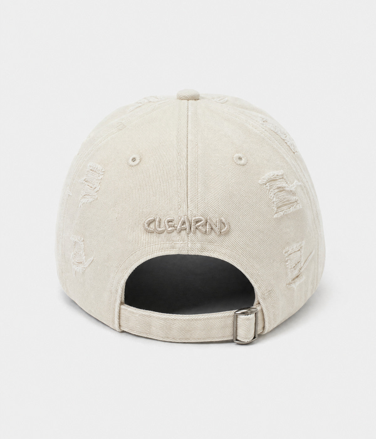 NO TIME FOR ROMANCE. washed cotton cap in BEIGE, back view