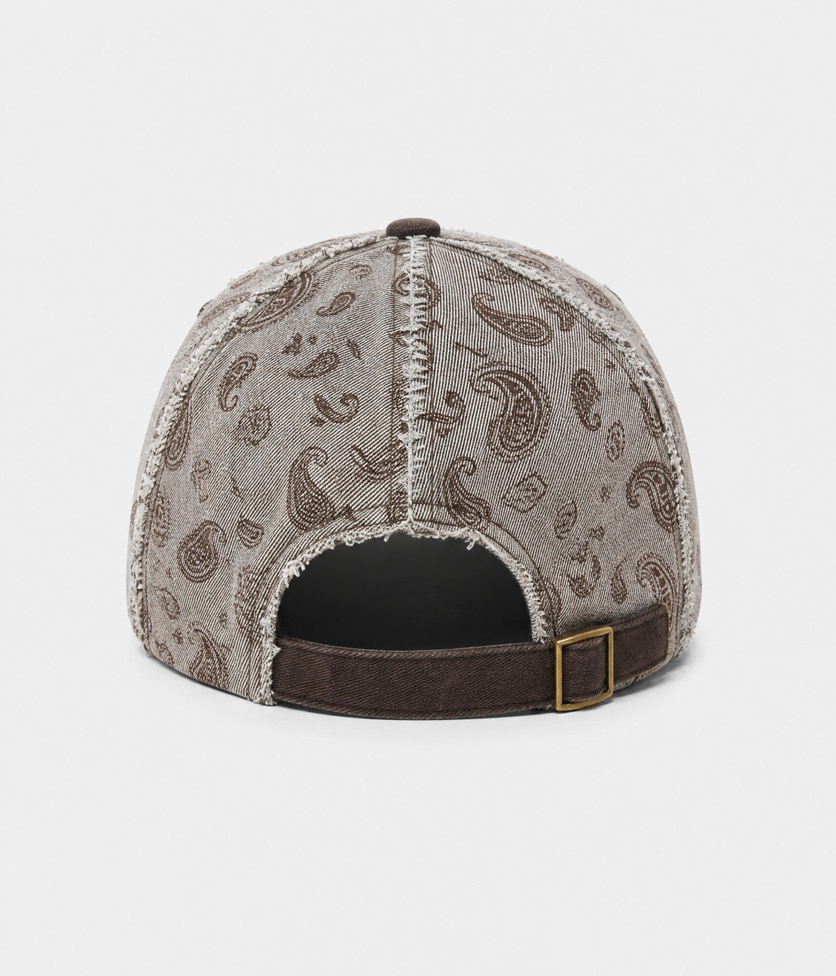 WASHED PAISLEY. washed denim paisley cap in BROWN, back view