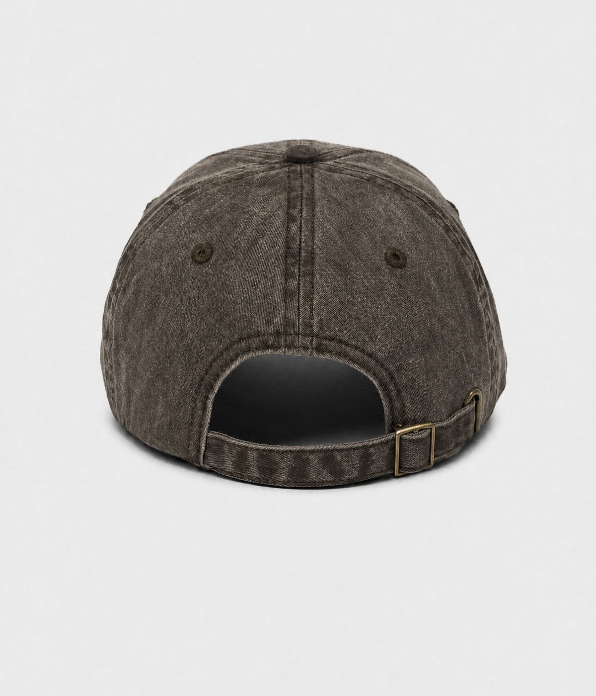 WASHED SAUSAGE DOG. washed cotton cap in COFFEE, back view
