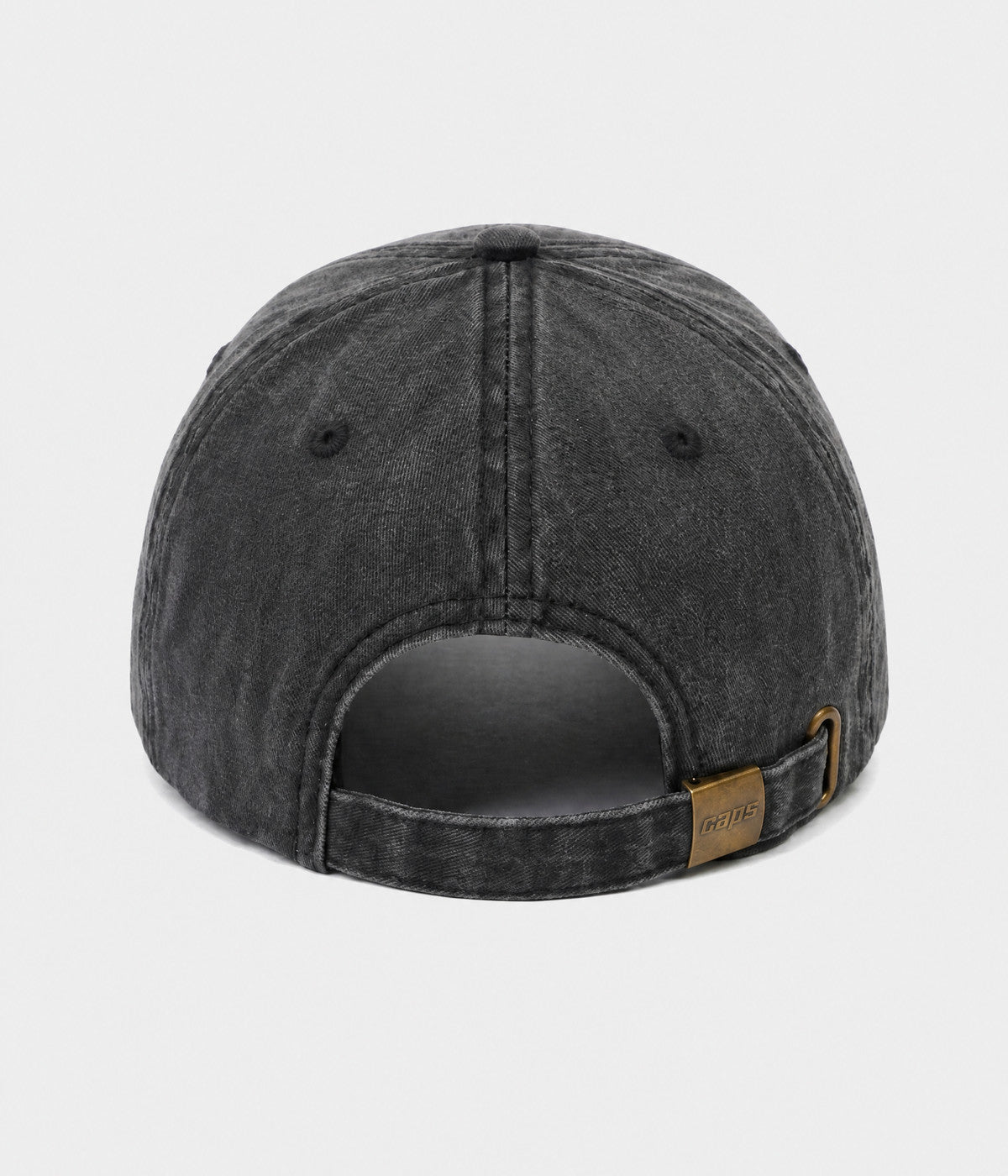WASHED GIRLIE. washed cotton dad cap in BLACK, back view