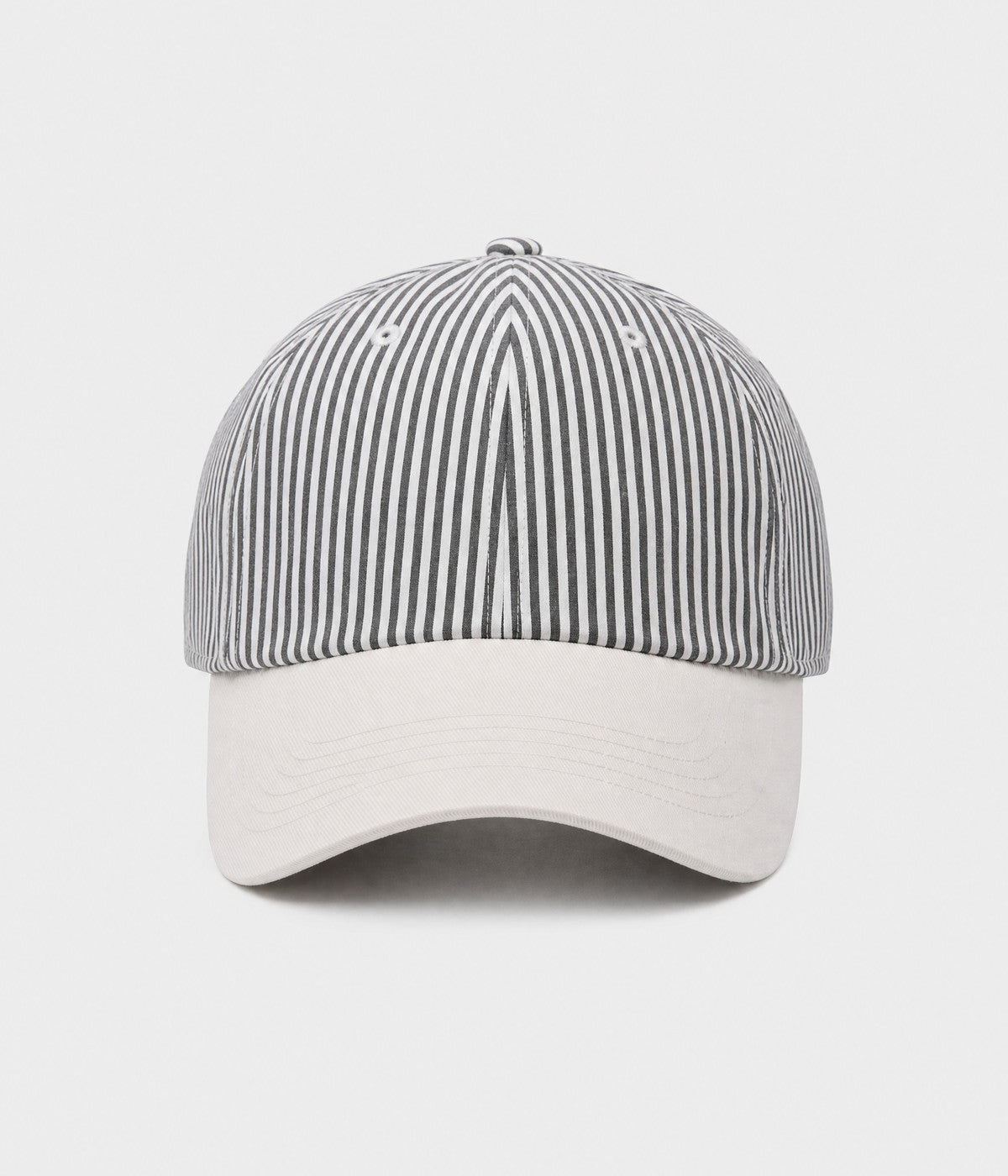 CANDY STRIPE. striped unstructured cap in BLACK, front view
