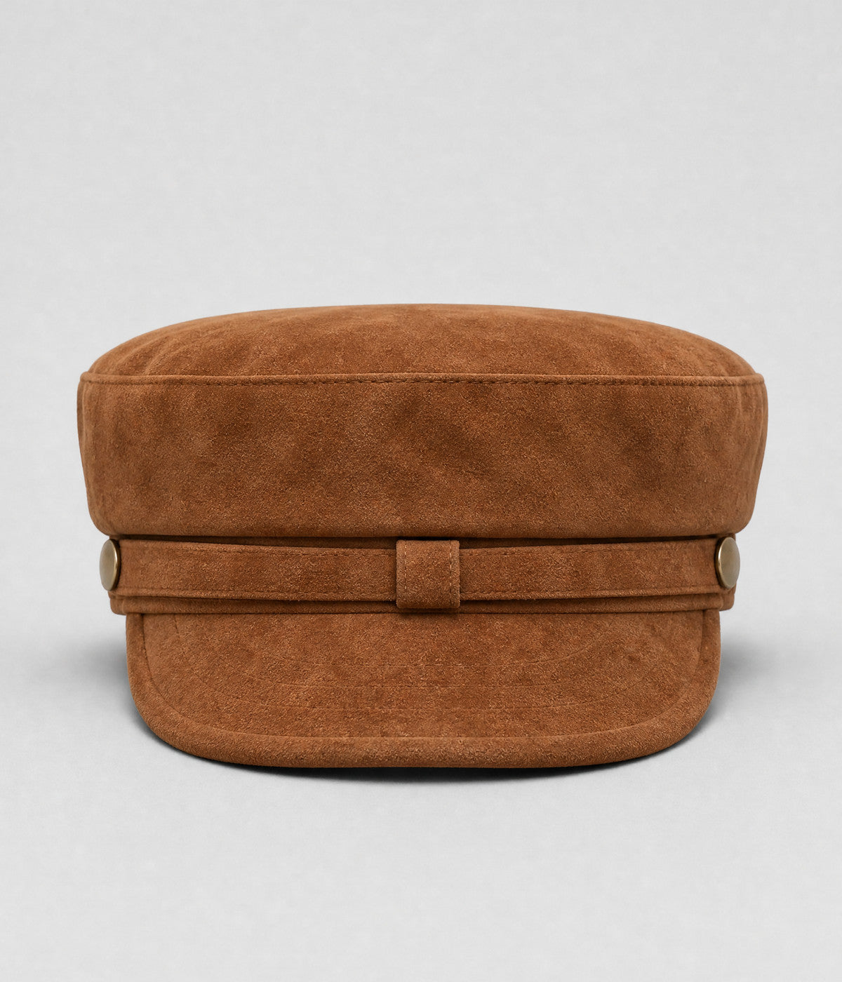 SUEDE SKIPPER. suede skipper cap in TAN, front view