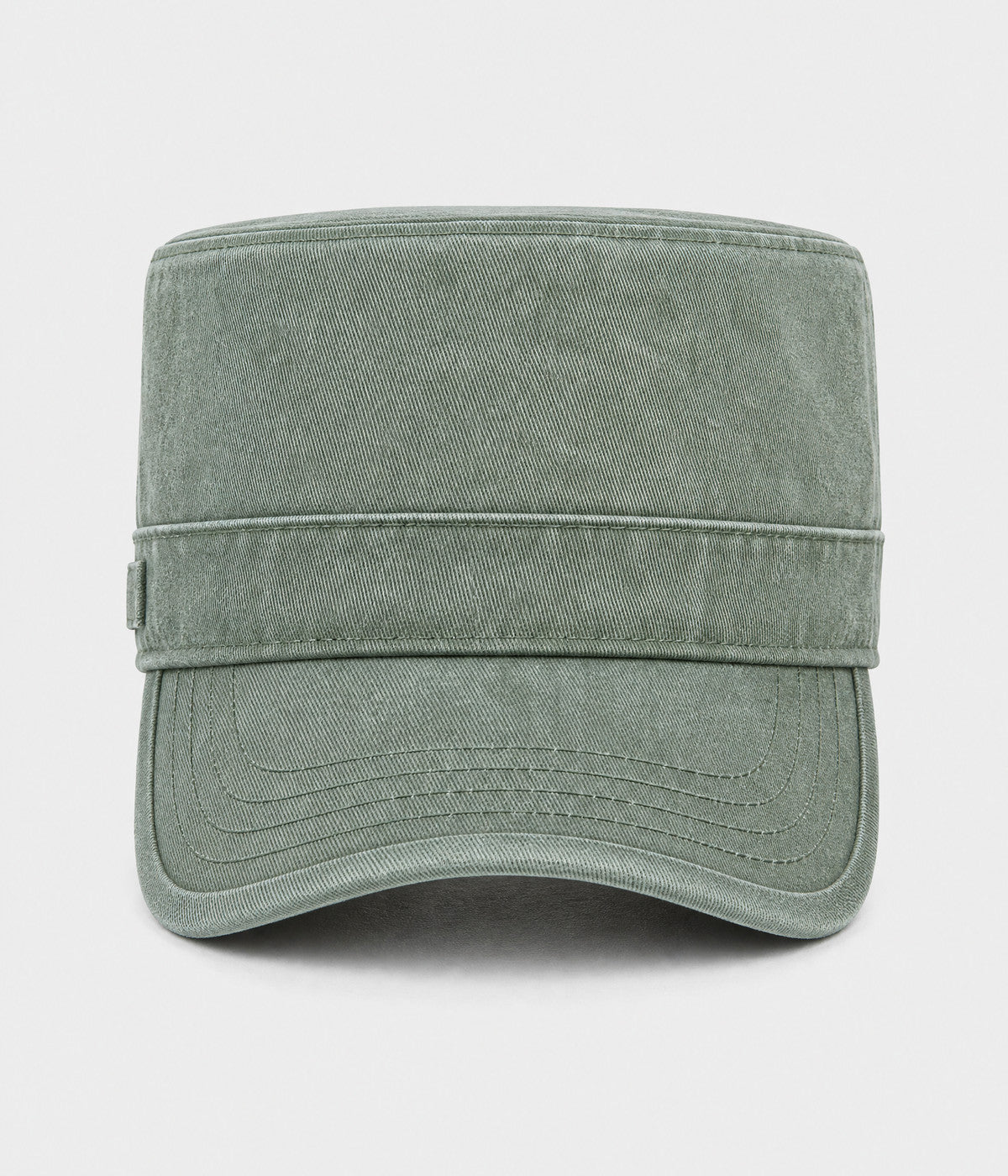 WASHED CADET. washed cotton cadet cap in ARMY GREEN, front view