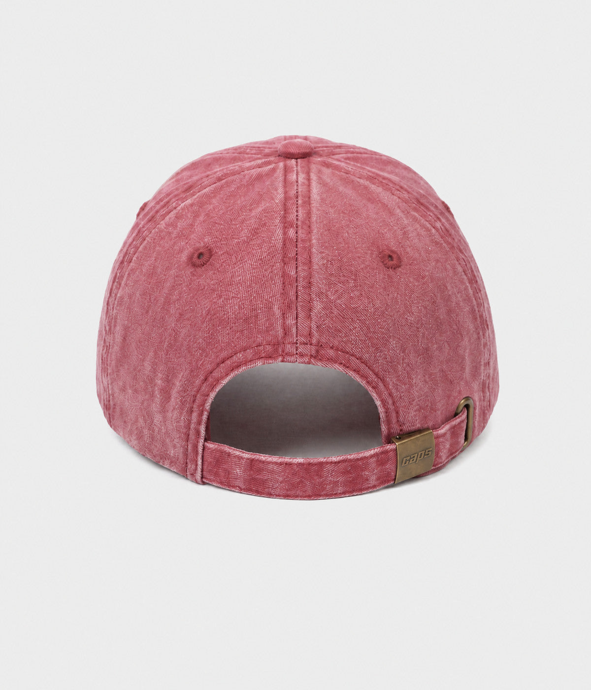WASHED SÍ. washed cotton dad cap in RED, back view