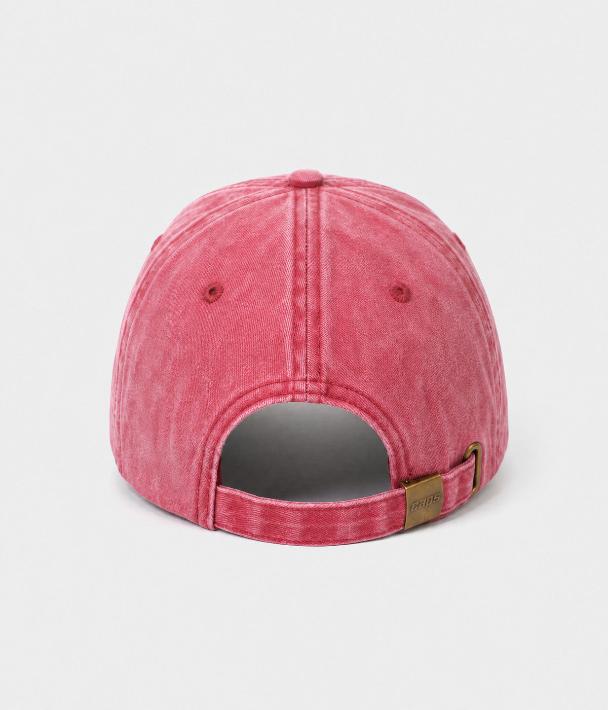 WASHED AMORE. washed cotton dad cap in RED, back view