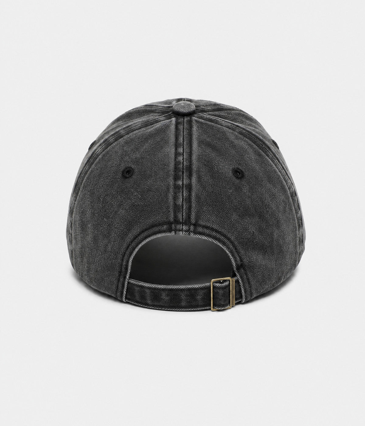 WASHED SAUSAGE DOG. washed cotton cap in BLACK, back view