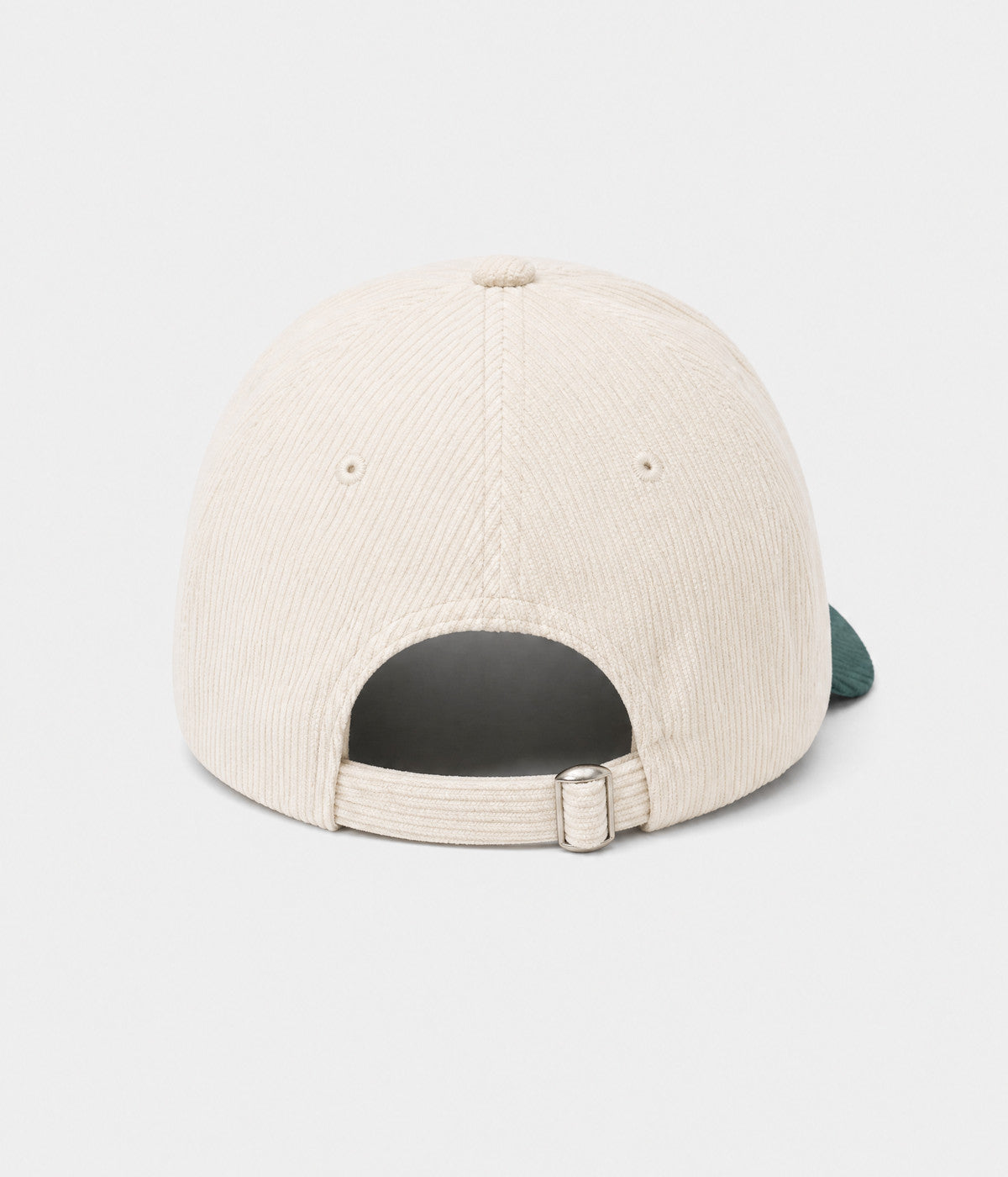 CALIFORNIA CORDUROY. corduroy cap in CREAM/GREEN, back view