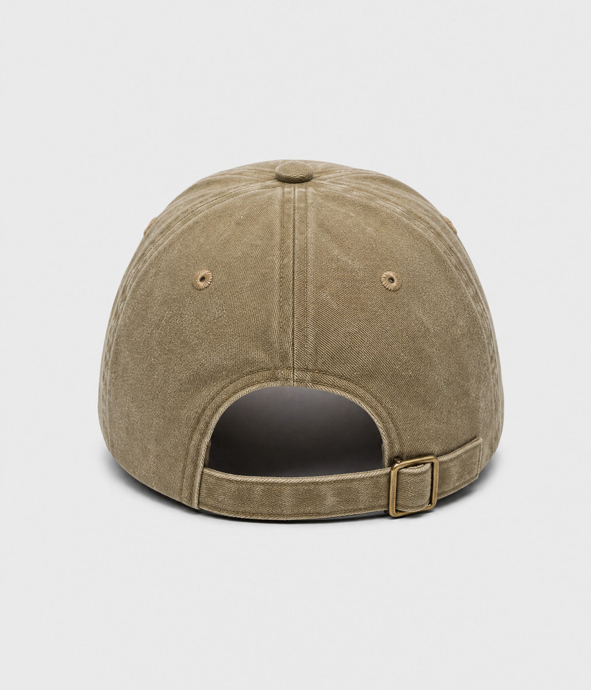 LEMON. washed cotton cap in KHAKI, back view