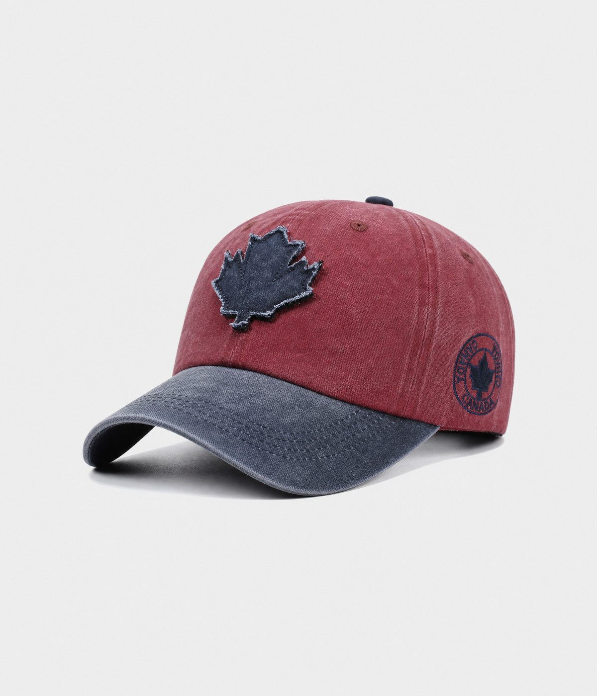 WASHED MAPLE PATCH. red navy side