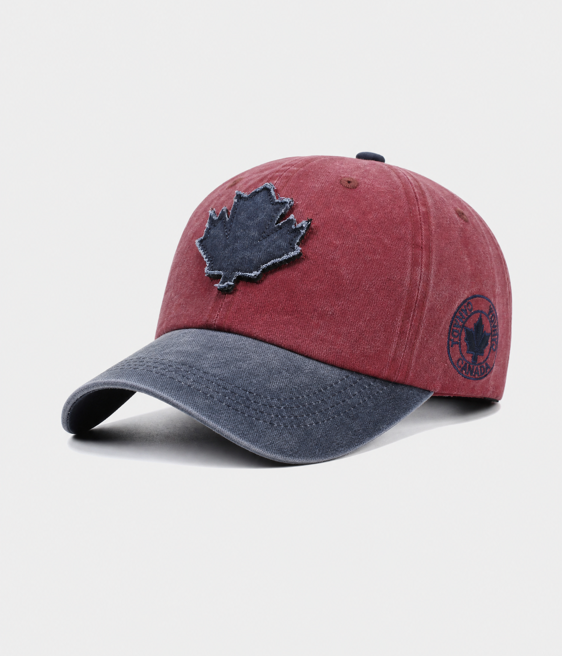 WASHED MAPLE PATCH. red navy side
