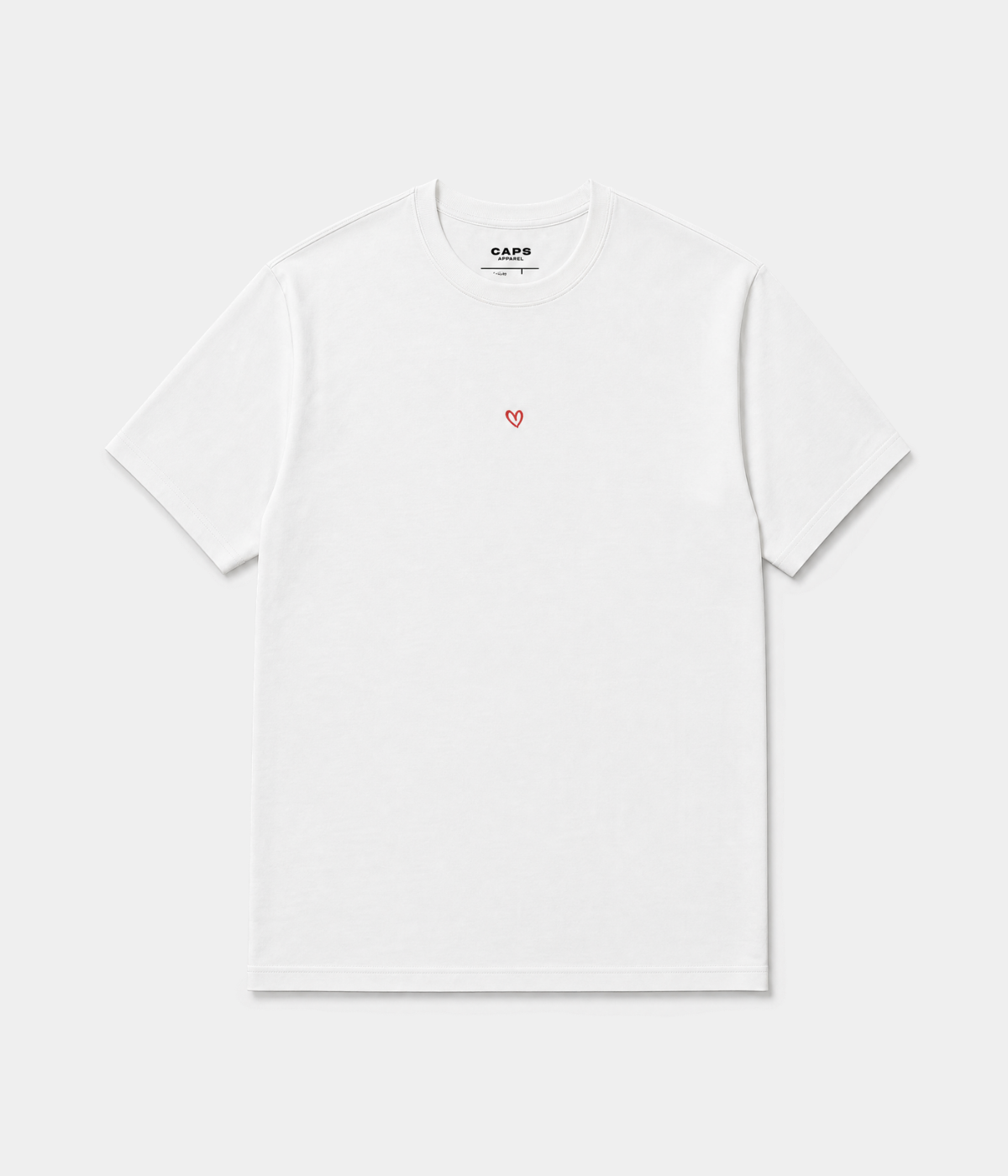 DRAWN HEART TEE.-CAPS