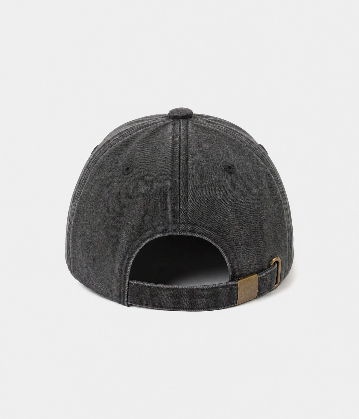 OVERSTIMULATED. washed cotton dad cap in black, back view