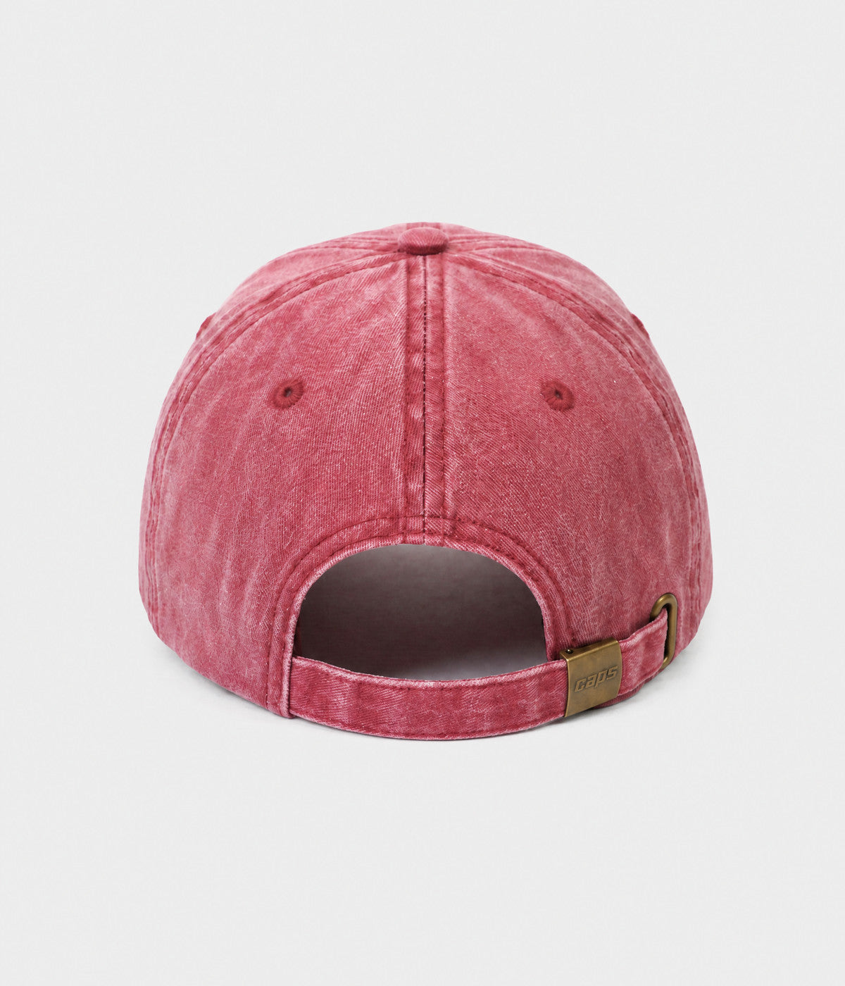 WASHED WIFE. washed cotton dad cap in RED, back view