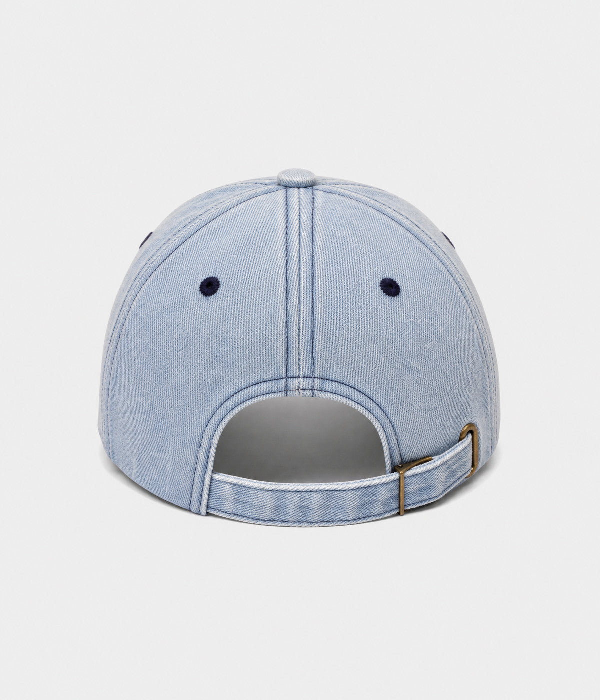 NYC DENIM. washed cotton denim cap in LIGHT BLUE, back view