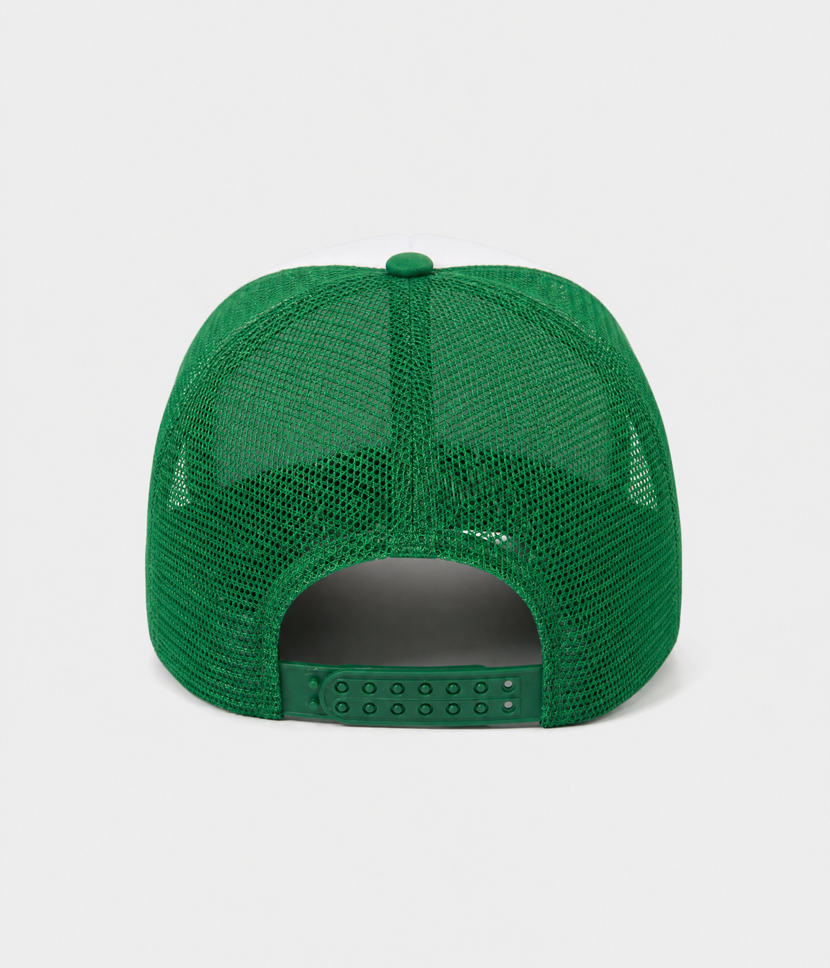 STAR TRUCKER. cotton-polyester trucker cap in green, back view