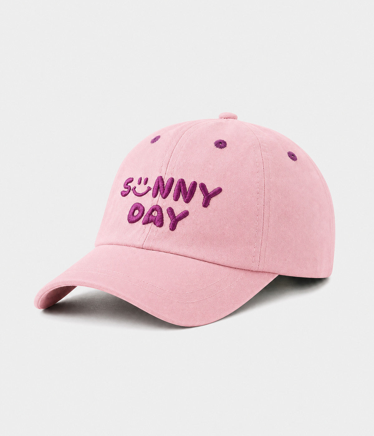 SUNNY DAY. cotton cap in pink, side view
