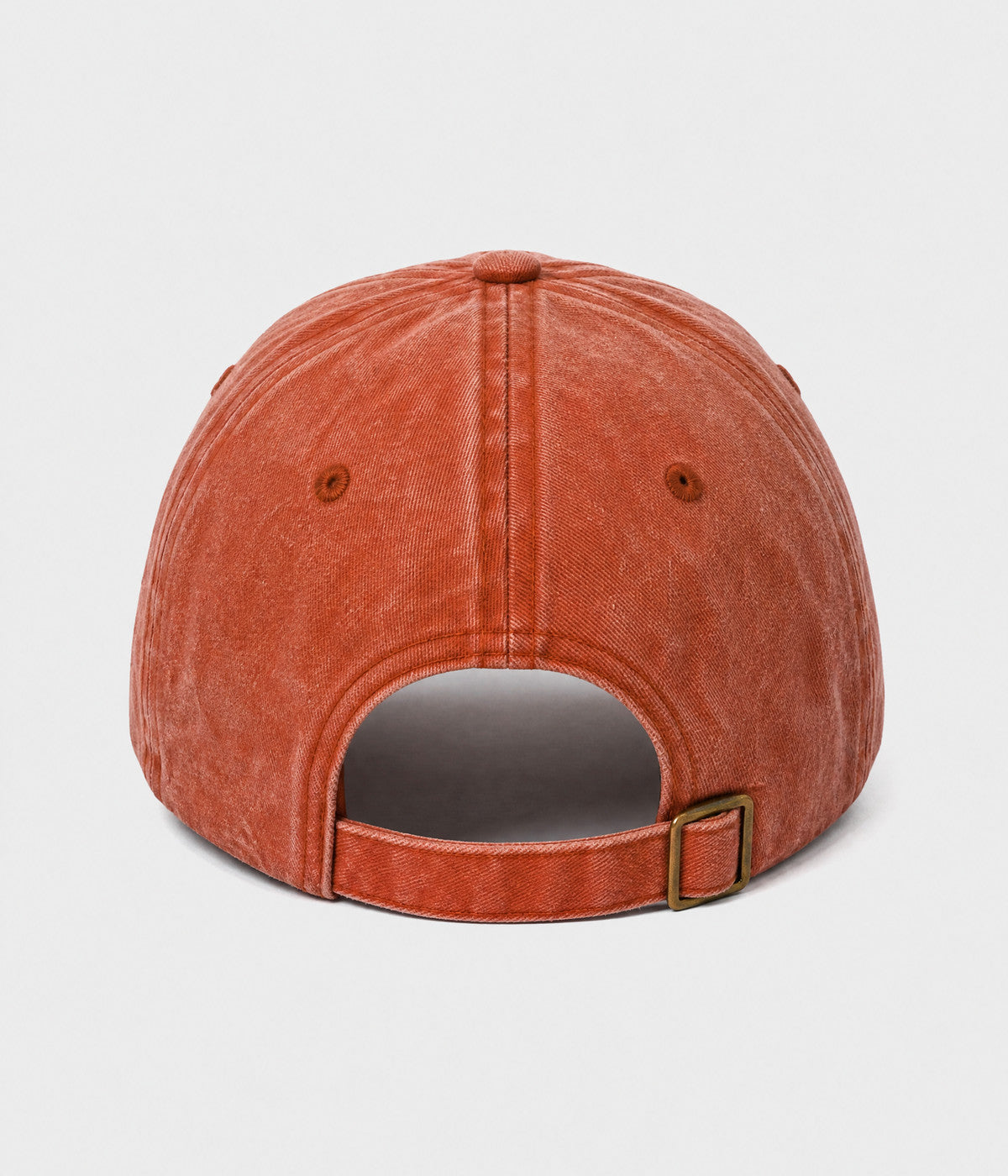 FAITH CROSS. washed cotton cap in RUST, back view