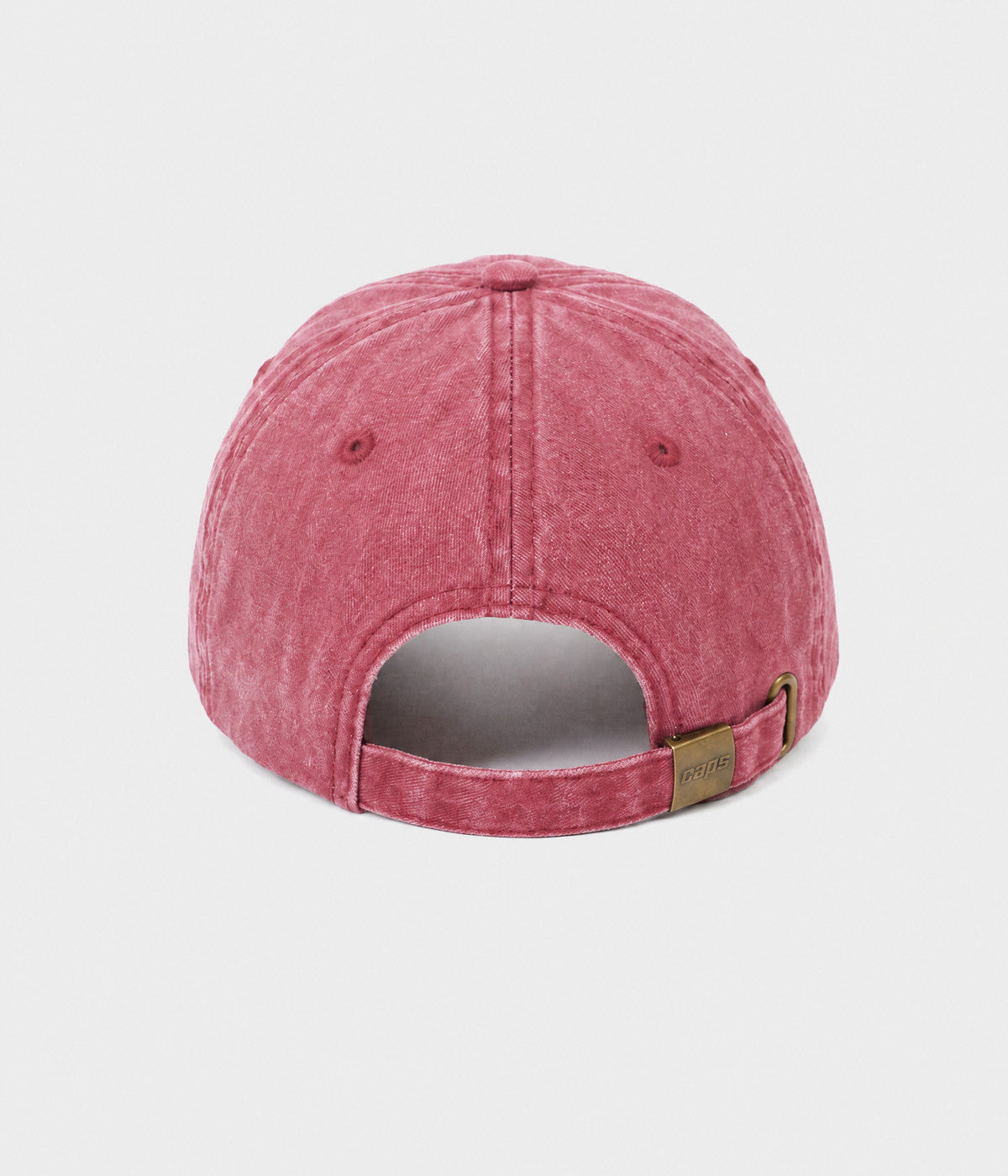 WASHED SINGLE. washed cotton dad cap in RED, back view
