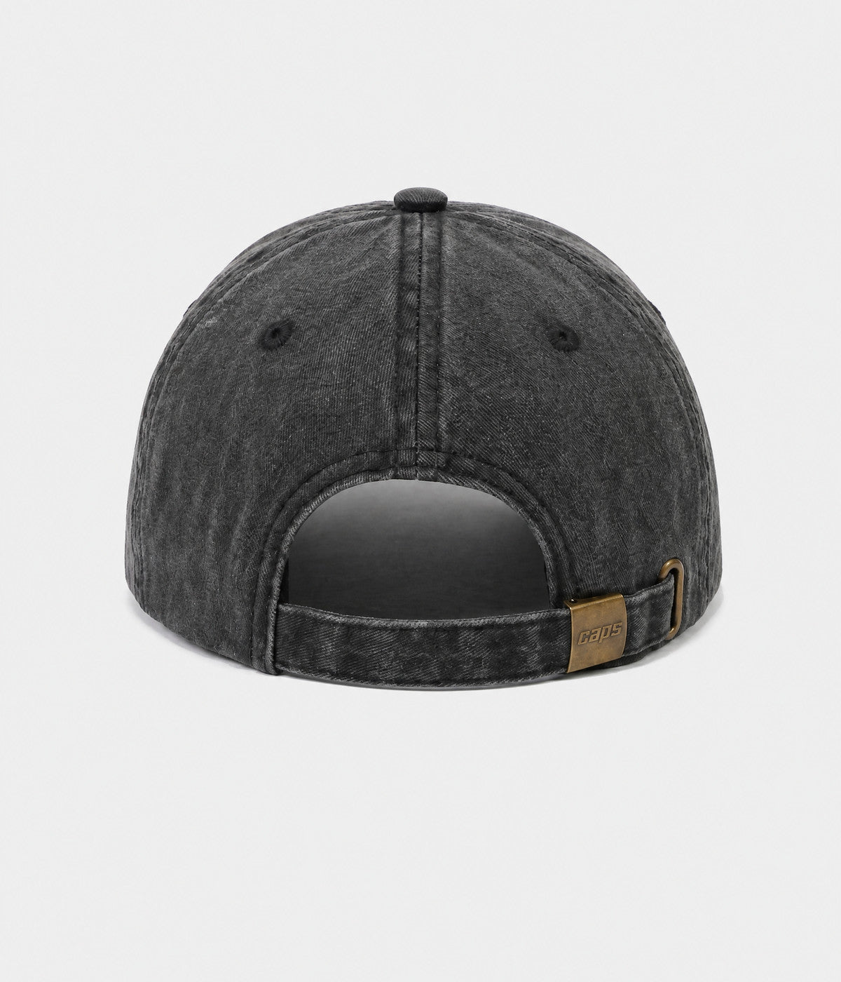 WASHED GRANDPA. washed cotton dad cap in BLACK, back view
