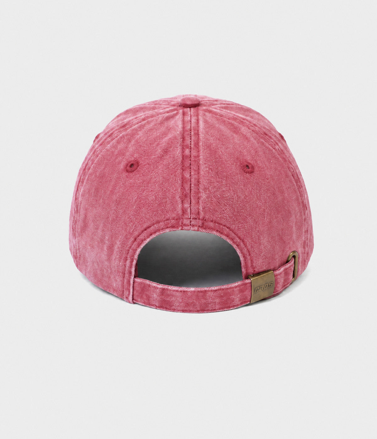 WASHED AUNTIE. washed cotton dad cap in RED, back view