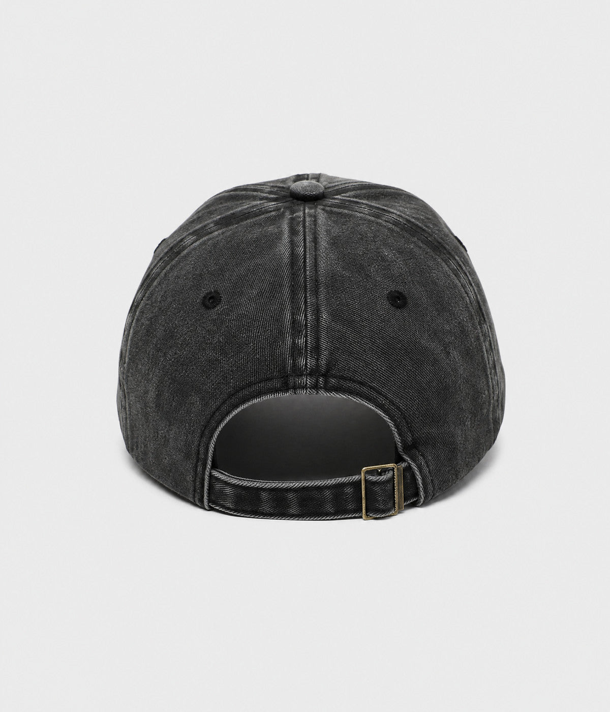 WASHED MUSHROOM. washed cotton cap in BLACK, back view