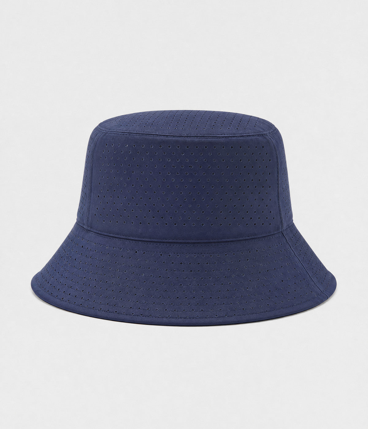 PERFORATED BUCKET. perforated bucket hat in navy, front view