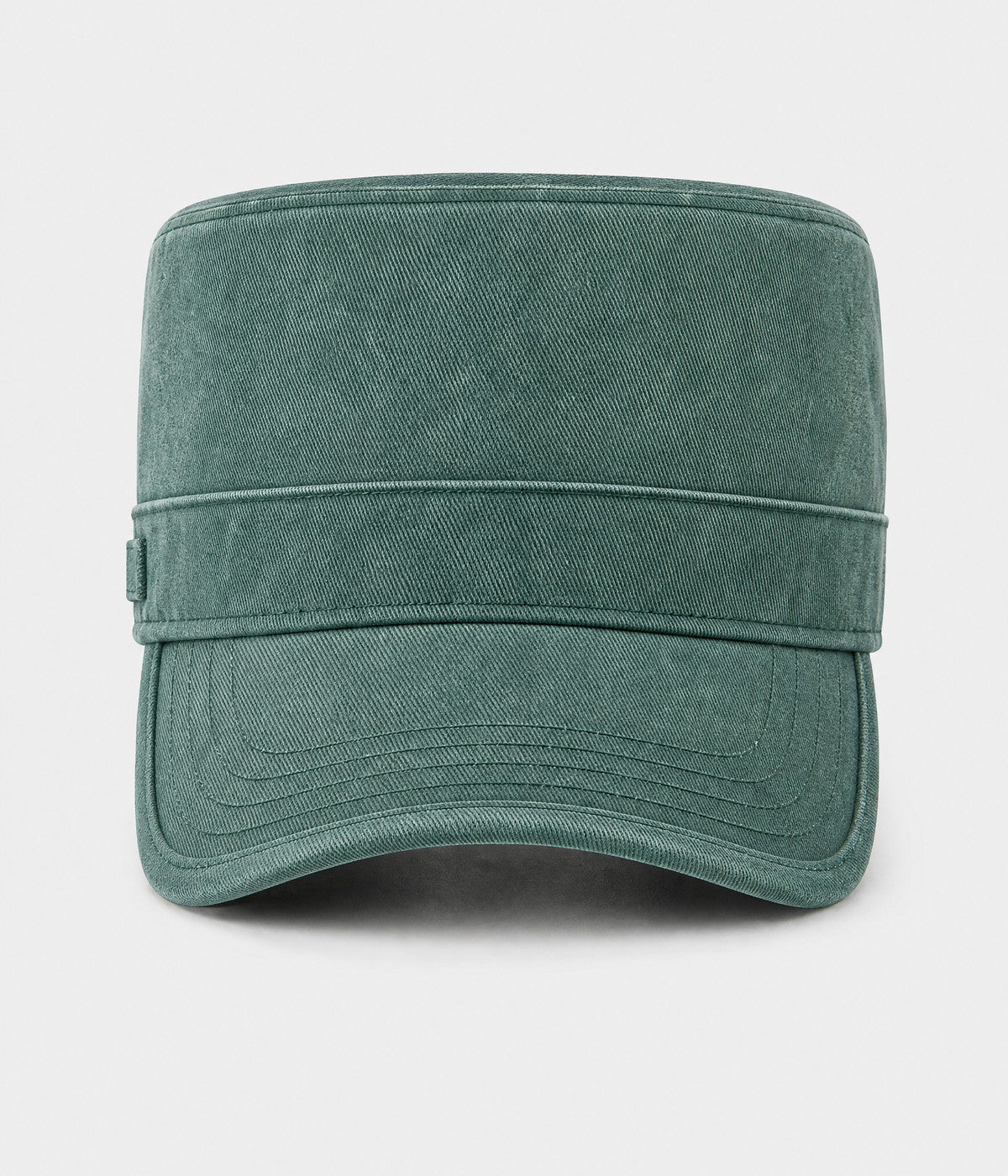 WASHED CADET. washed cotton cadet cap in GREEN, front view