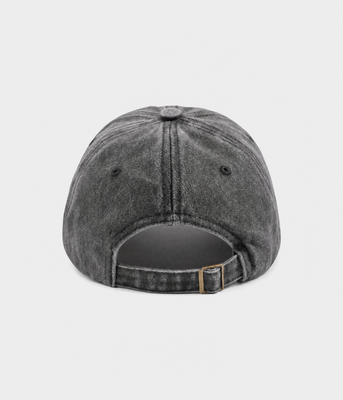 OVERSTIMULATED. washed cotton dad cap in gray, back view