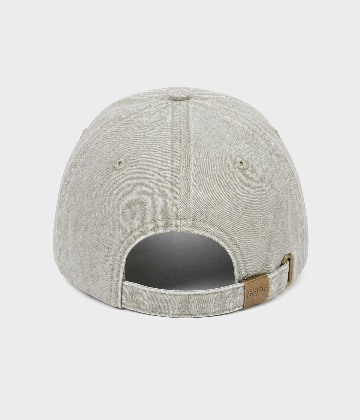 WASHED AMORE. washed cotton dad cap in GRAYISH SHEEN, back view