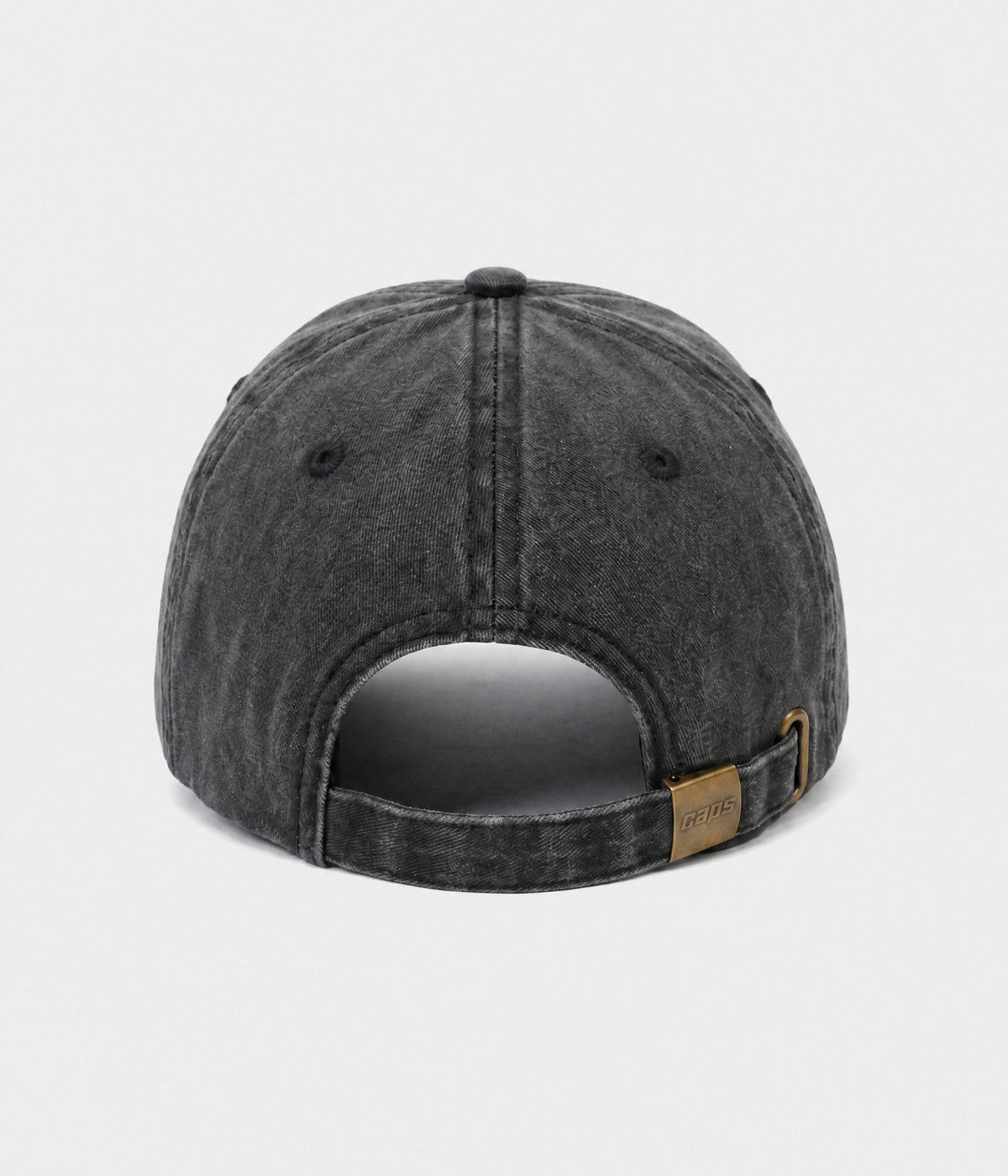 WASHED SÍ. washed cotton dad cap in BLACK, back view