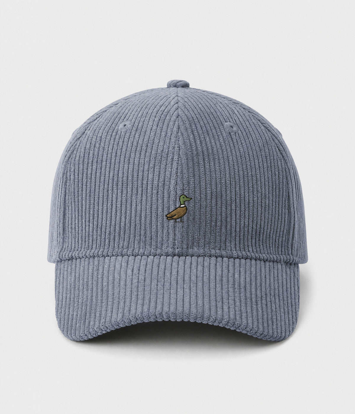 CORDUROY DUCK. cotton corduroy cap in GRAY, front view