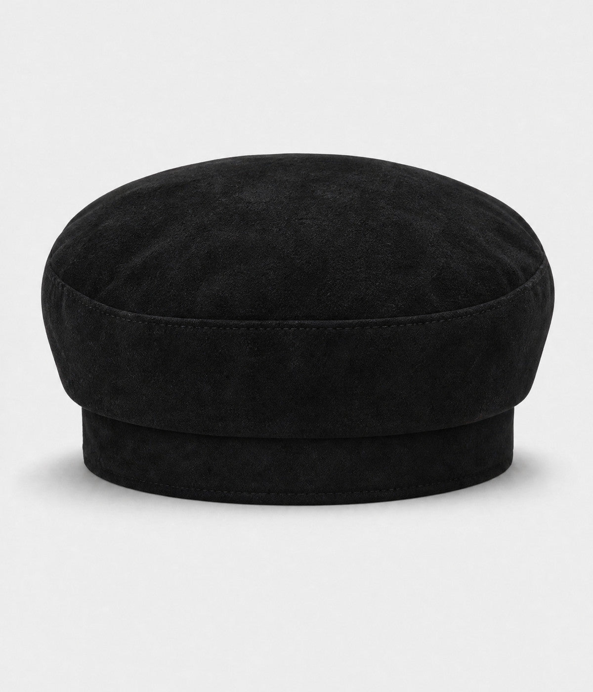 SUEDE SKIPPER. suede skipper cap in BLACK, back view
