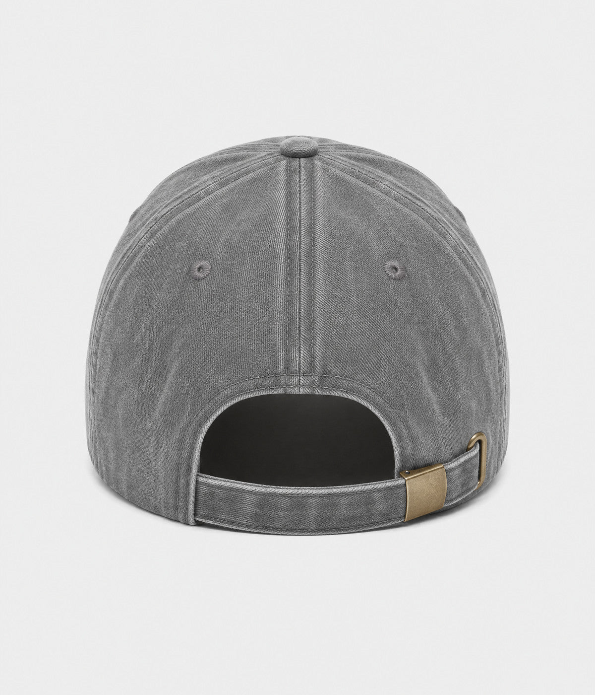 GOOD THINGS TAKE TIME. washed cotton dad cap in gray, back view
